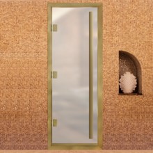 Дверь для хамама "Белая матовая-золото"