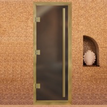 Дверь для хамама "Бронза матовая-золото"