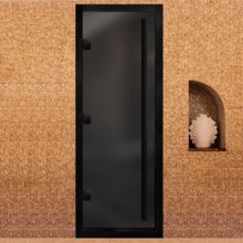 Дверь для хамама "Серая матовая черная"