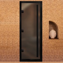 Дверь для хамама "Бронза матовая черная"